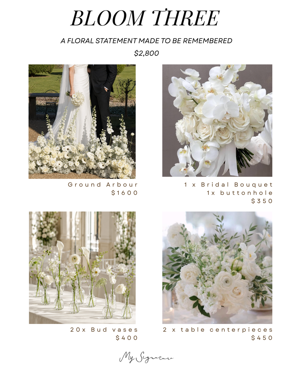 Wedding package - Bloom Three