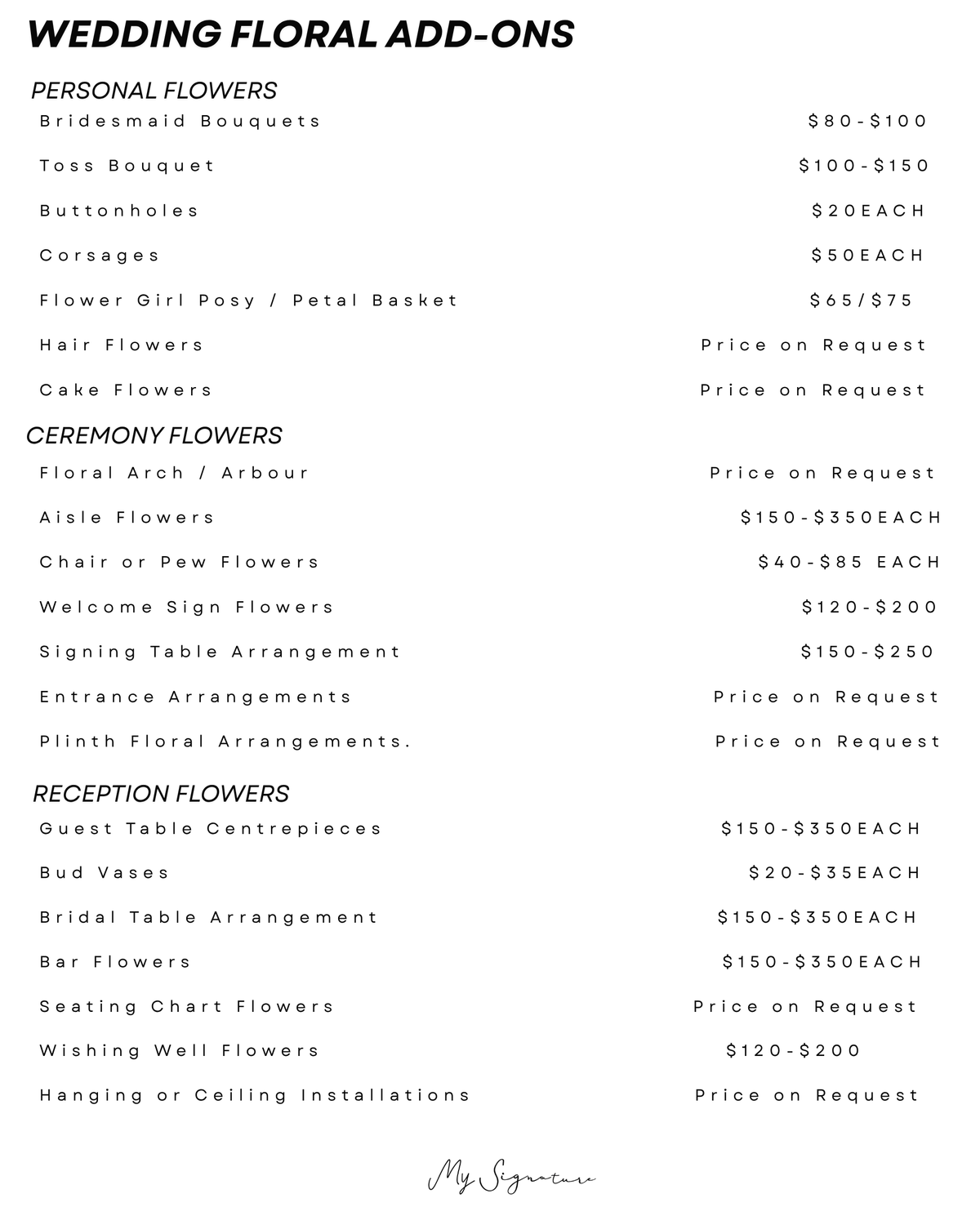 Wedding package - Bloom Three